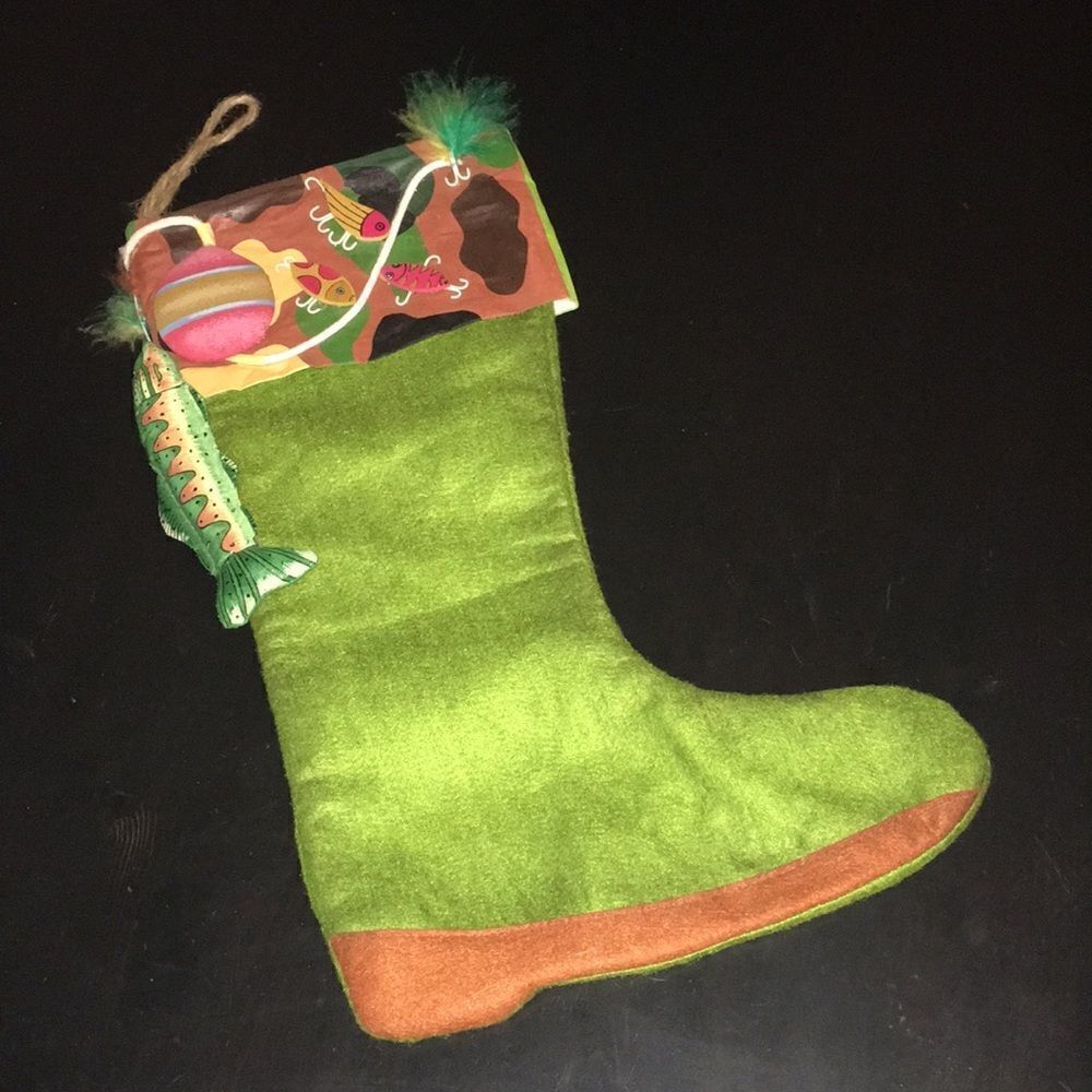 Vintage Grandpa’s Christmas Fishing Stocking